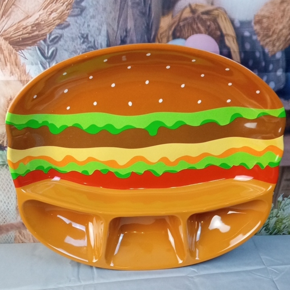 🥨🍒 Burger Shaped Serving Platter